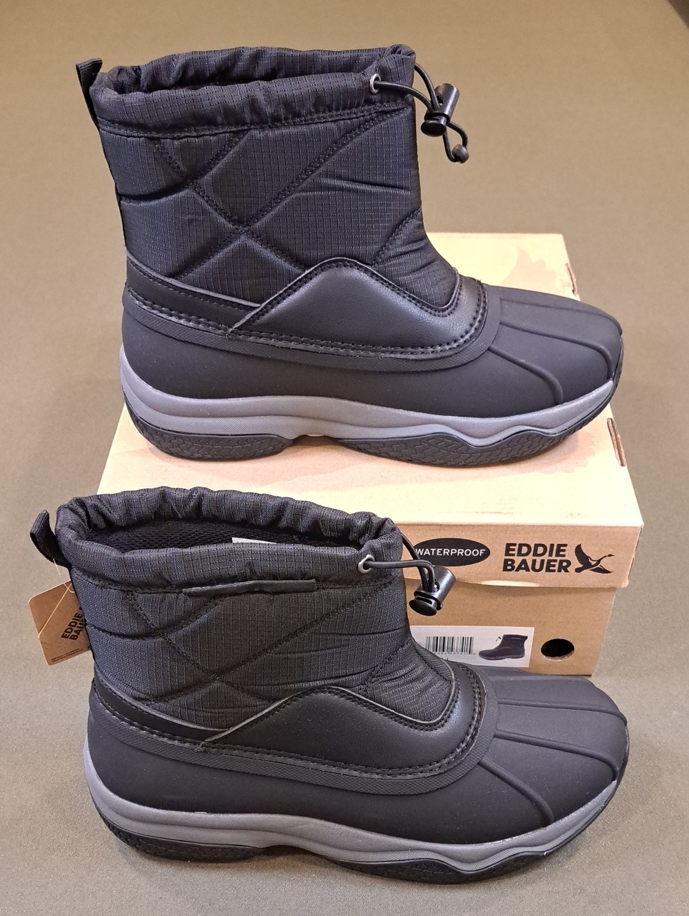 Eddie Bauer Anthracite Modern Duck Pull Boot - Color: Black - Size: Men 9